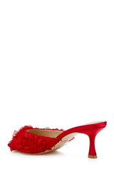 Red Red | Scarlet Kitten Heel Mule Sandals Back Side