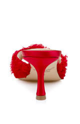 Red Red | Scarlet Kitten Heel Mule Sandals Back