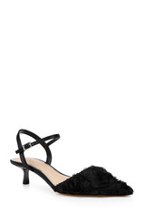 Black Black | Selene Kitten Heel Pumps Front Side