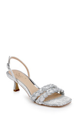 Silver Fabric | Sharon Slingback Sandals Front Side