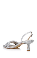 Silver Fabric | Sharon Slingback Sandals Back Side