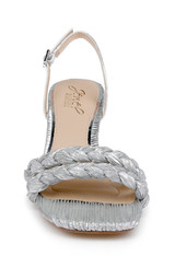 Silver Fabric | Sharon Slingback Sandals Front