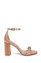 Copper Fabric | Shea Block Heel Sandals Side