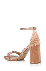 Copper Fabric | Shea Block Heel Sandals Back Side