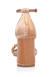 Copper Fabric | Shea Block Heel Sandals Back