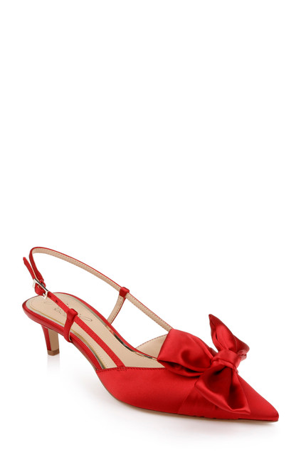 Red | Shoshana Slingback Pumps Front Side