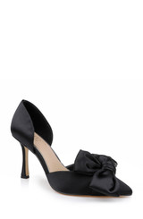 Black | Sidney Bow d'Orsay Pumps Front Side