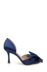 Navy | Sidney Bow d'Orsay Pumps Side