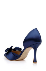 Navy | Sidney Bow d'Orsay Pumps Back Side