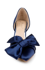 Navy | Sidney Bow d'Orsay Pumps Front