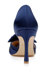 Navy | Sidney Bow d'Orsay Pumps Back