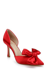 Red | Sidney Bow d'Orsay Pumps Front Side