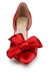 Red | Sidney Bow d'Orsay Pumps Front
