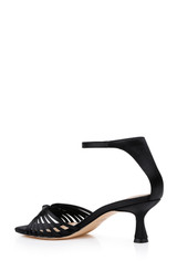 Black | Silvia Kitten Heel Sandals Back Side