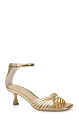 Gold Metallic | Silvia Kitten Heel Sandals Front Side