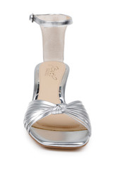 Silver Metallic | Silvia Kitten Heel Sandals Front
