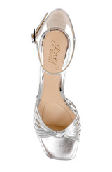 Silver Metallic | Silvia Kitten Heel Sandals Top