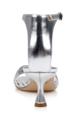 Silver Metallic | Silvia Kitten Heel Sandals Back