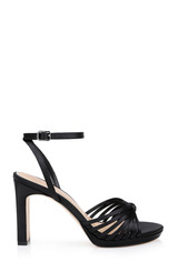 Black | Skylar Peep Toe Platform Sandals Side