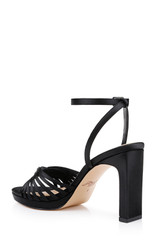 Black | Skylar Peep Toe Platform Sandals Back Side