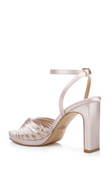 Champagne | Skylar Peep Toe Platform Sandals Back Side