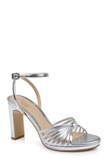 Silver Metallic | Skylar Peep Toe Platform Sandals Front Side