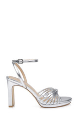 Silver Metallic | Skylar Peep Toe Platform Sandals Side