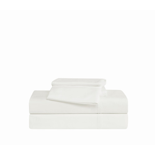 White | Cotton Sateen White Sheet Set Silo