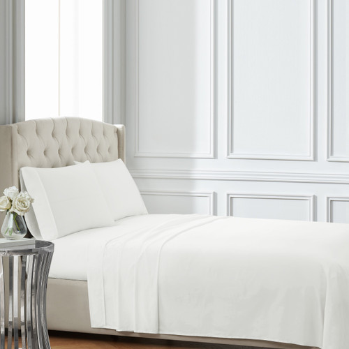 White | Cotton Sateen White Sheet Set Alt 1