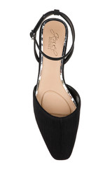 Black Fabric | Stacy Low Block d'Orsay Pumps Top