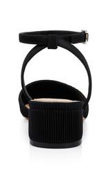 Black Fabric | Stacy Low Block d'Orsay Pumps Back