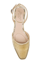 Gold Fabric | Stacy Low Block d'Orsay Pumps Top