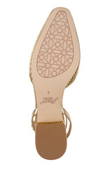 Gold Fabric | Stacy Low Block d'Orsay Pumps Sole
