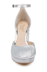 Silver Fabric | Stephanie Platform Pumps Front