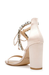 Champagne | Thamar Crystal Strappy Block Heel