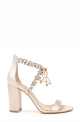 Champagne | Thamar Crystal Strappy Block Heel