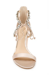 Champagne | Thamar Crystal Strappy Block Heel