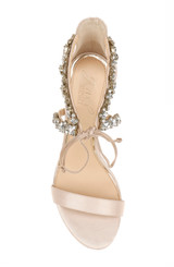 Champagne | Thamar Crystal Strappy Block Heel