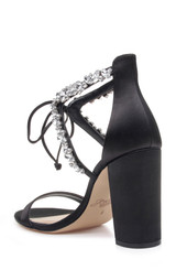 Black | Thamar Crystal Strappy Block Heel