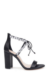 Black | Thamar Crystal Strappy Block Heel