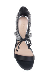 Black | Thamar Crystal Strappy Block Heel