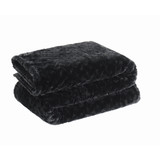 Black | Carved Lattice Faux Fur Throw Silo
