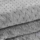Grey | Carved Lattice Faux Fur Throw Closeup