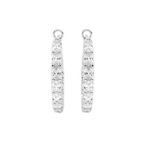Circular-Cut Diamond Hoop Earrings Front