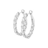 Circular-Cut Diamond Hoop Earrings Front Side