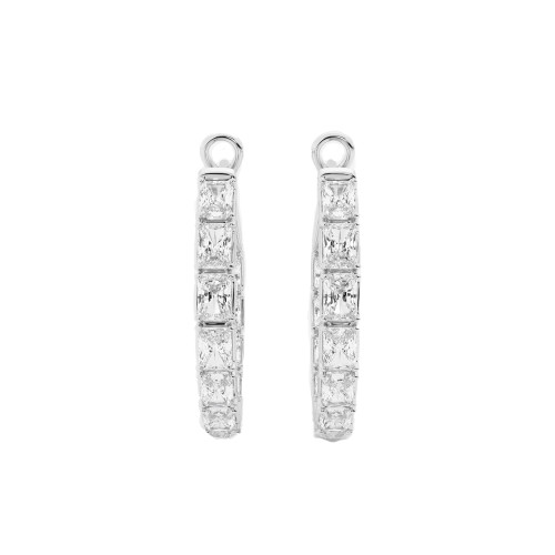 Square-Cut Diamond Hoop Earrings Front