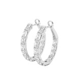 Square-Cut Diamond Hoop Earrings Front Side
