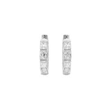 Baguette Diamond Hoop Earrings Front