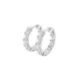 Baguette Diamond Hoop Earrings Front Side