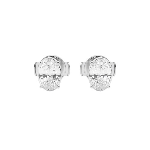 TXE01990-WGGD | Oval Diamond Stud Earrings